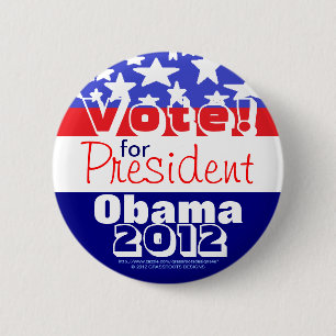 Badge Rond 5 Cm Votez ! Pour le président Obama 2012