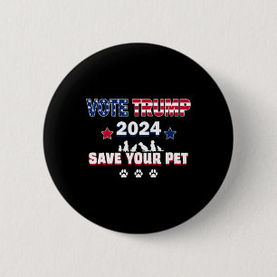 Badge Rond 5 Cm Votez Trump 2025 Sauvez Vos Animaux Président Trum