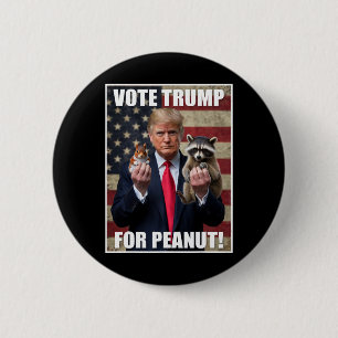 Badge Rond 5 Cm Votez Trump Justice Pour Fred Peanut L'Écureuil Me