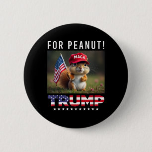 Badge Rond 5 Cm Votez Trump pour Peanut l'écureuil Trump 2025 