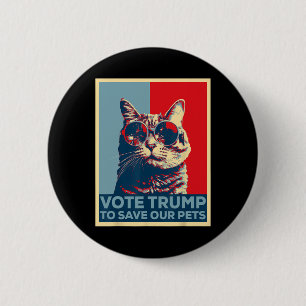 Badge Rond 5 Cm Votez Trump pour sauver nos animaux de compagnie 2