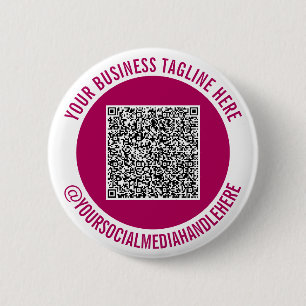 Badge Rond 5 Cm Votre code QR de conception Modèle de boutons de m
