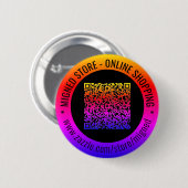 Badge Rond 5 Cm Votre code QR Texte personnalisé Bouton promotionn (Devant & derrière)