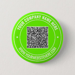 Badge Rond 5 Cm Votre code QR Texte personnalisé Bouton promotionn