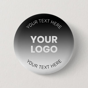 Badge Rond 5 Cm Votre logo Dégradé noir et blanc moderne éditabl