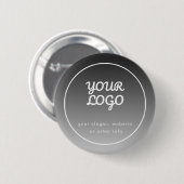 Badge Rond 5 Cm Votre logo et votre texte | Gradient gris foncé (Devant & derrière)