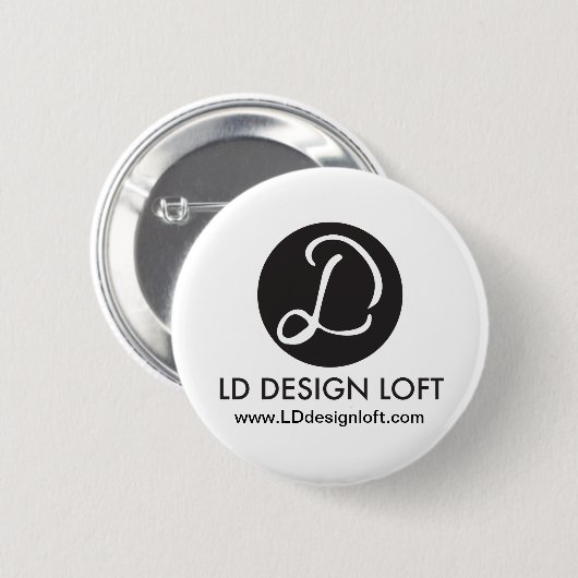 Badge Rond 5 Cm Votre Logo Ici, Simple, Personnalisable (Devant & derrière)