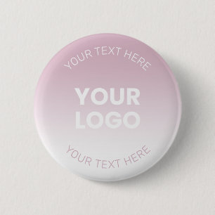 Badge Rond 5 Cm Votre logo   Moderne Dusty Rose & Blanc Ombre