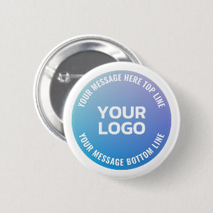 Badge Rond 5 Cm Votre logo Ombre de bleu à violet et texte circu