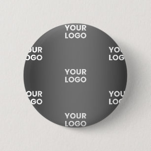 Badge Rond 5 Cm Votre logo simple répétitif Dégradé noir et gris
