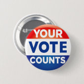 Badge Rond 5 Cm Votre motif de comptes de vote (Devant & derrière)
