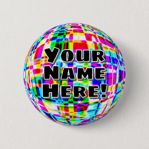 Badge Rond 5 Cm Votre Nom Ici ! ( vous pouvez modifier les mots )