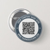 Badge Rond 5 Cm Votre QR Code Info Nom Site Web Bouton promotionne (Devant & derrière)