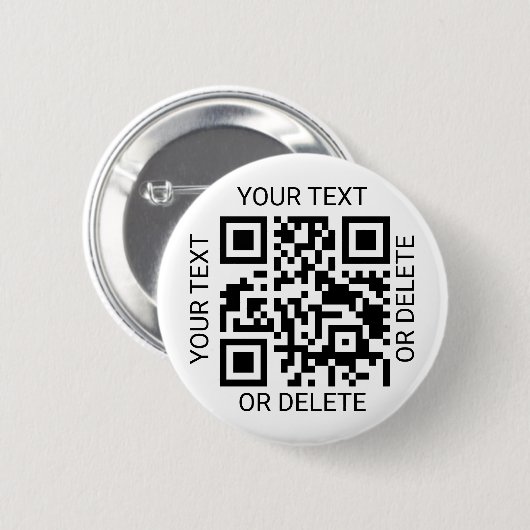 Badge Rond 5 Cm Votre QR Code Site Web d'entreprise Simple promoti (Devant & derrière)