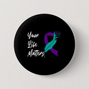 Badge Rond 5 Cm Votre vie compte Ruban N Sensibilisation au suicid