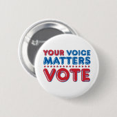 Badge Rond 5 Cm Votre voix importe VOTE (Devant & derrière)