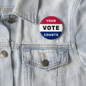 Badge Rond 5 Cm Votre vote compte l'élection patriotique américain (En situation)