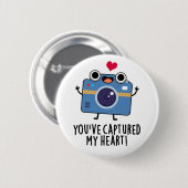 Badge Rond 5 Cm Vous avez capturé Mon Coeur Drôle Caméra Pun (Devant & derrière)