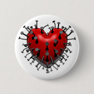 Badge Rond 5 Cm Vous avez mis des clous dans mon coeur