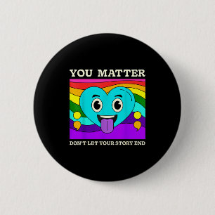 Badge Rond 5 Cm Vous cœur arc-en-ciel de sensibilisation à la prév