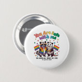 Badge Rond 5 Cm Vous êtes en sécurité avec moi LGBT Raccoon Animal (Devant & derrière)