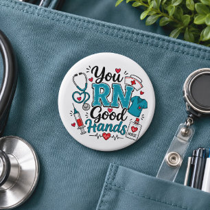 Badge Rond 5 Cm Vous êtes entre de bonnes mains infirmière