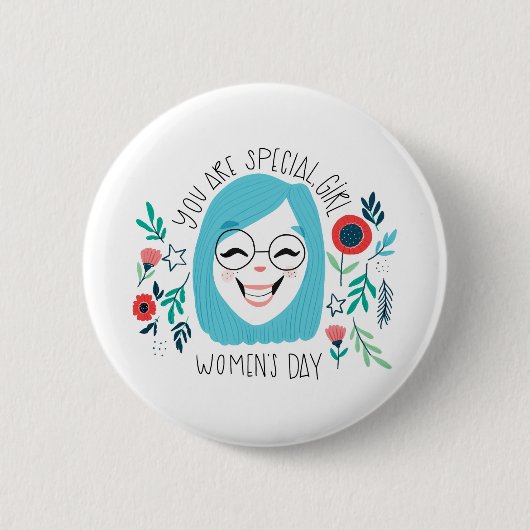 Badge Rond 5 Cm Vous êtes fille spéciale, le jour des femmes (Devant)
