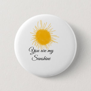 Badge Rond 5 Cm vous êtes mon soleil jaune orange rayons de soleil