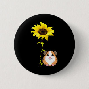 Badge Rond 5 Cm Vous Êtes Mon Sunshine Tournesol Guinée Pig Maman