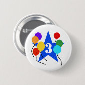 Badge Rond 5 Cm Vous êtes The Star 3rd Birthday Tshirts and Gifts (Devant & derrière)