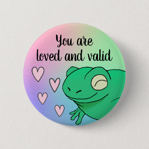 Badge Rond 5 Cm Vous Êtes Valide Happy Cute Supportive Rainbow Fro