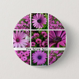 Badge Rond 5 Cm Vous grandissez fille Pun Daisy Collage de félicit