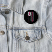 Badge Rond 5 Cm Vous ne combattrez jamais seul Drapeau Pink Cancer (En situation)