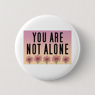 Badge Rond 5 Cm Vous n'êtes pas art floral de seul rose de
