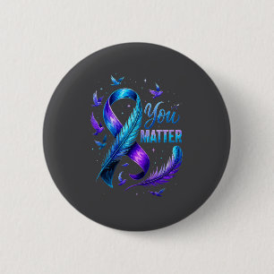Badge Rond 5 Cm Vous Ruban De Sensibilisation Au Suicide Papillon