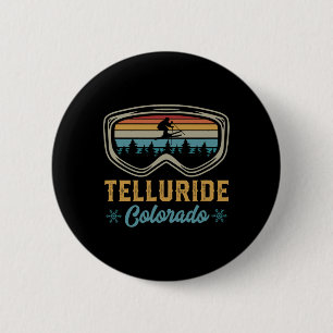 Badge Rond 5 Cm Voyage à ski à Telluride Colorado Montagne de styl