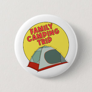 Badge Rond 5 Cm Voyage Camping en famille