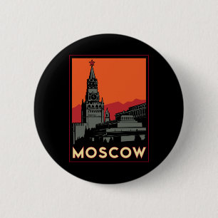 Badge Rond 5 Cm voyage d'art déco de Moscou Russie le Kremlin
