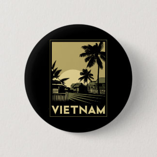 Badge Rond 5 Cm voyage d'art déco du Vietnam Asie du Sud-Est rétro