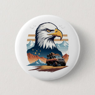 Badge Rond 5 Cm Voyage d'aventure USA