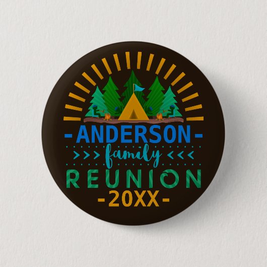 Badge Rond 5 Cm Voyage de camping annuel pour la Réunion en famill (Devant)