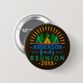 Badge Rond 5 Cm Voyage de camping annuel pour la Réunion en famill (Devant & derrière)