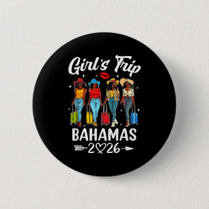 Badge Rond 5 Cm voyage de filles aux Bahamas 2026 équipe d'anniver
