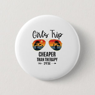 Badge Rond 5 Cm Voyage de filles moins cher qu'une thérapie 2026 G