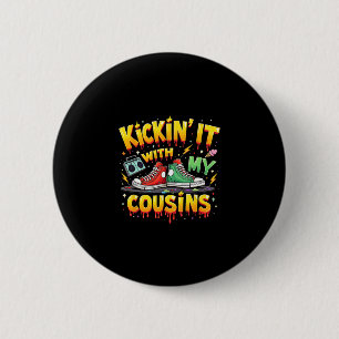 Badge Rond 5 Cm Voyage de réunion de famille Cousins noirs qui s'a