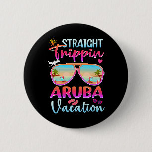 Badge Rond 5 Cm Voyage droit Aruba 2025 Plage vacances d'été