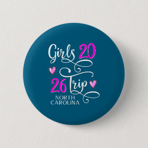 Badge Rond 5 Cm Voyage en Caroline du Nord Groupe de T-Shirt