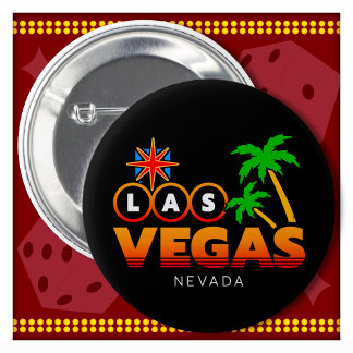 Badge Rond 5 Cm Voyage en famille Souvenir Las Vegas Vacances