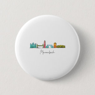 Badge Rond 5 Cm Voyage Maroc Carte Marrakech Casablanca Tanger Fès