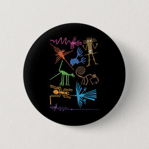 Badge Rond 5 Cm Voyage Pérou Nazca Lines Machu Picchu Vacances en